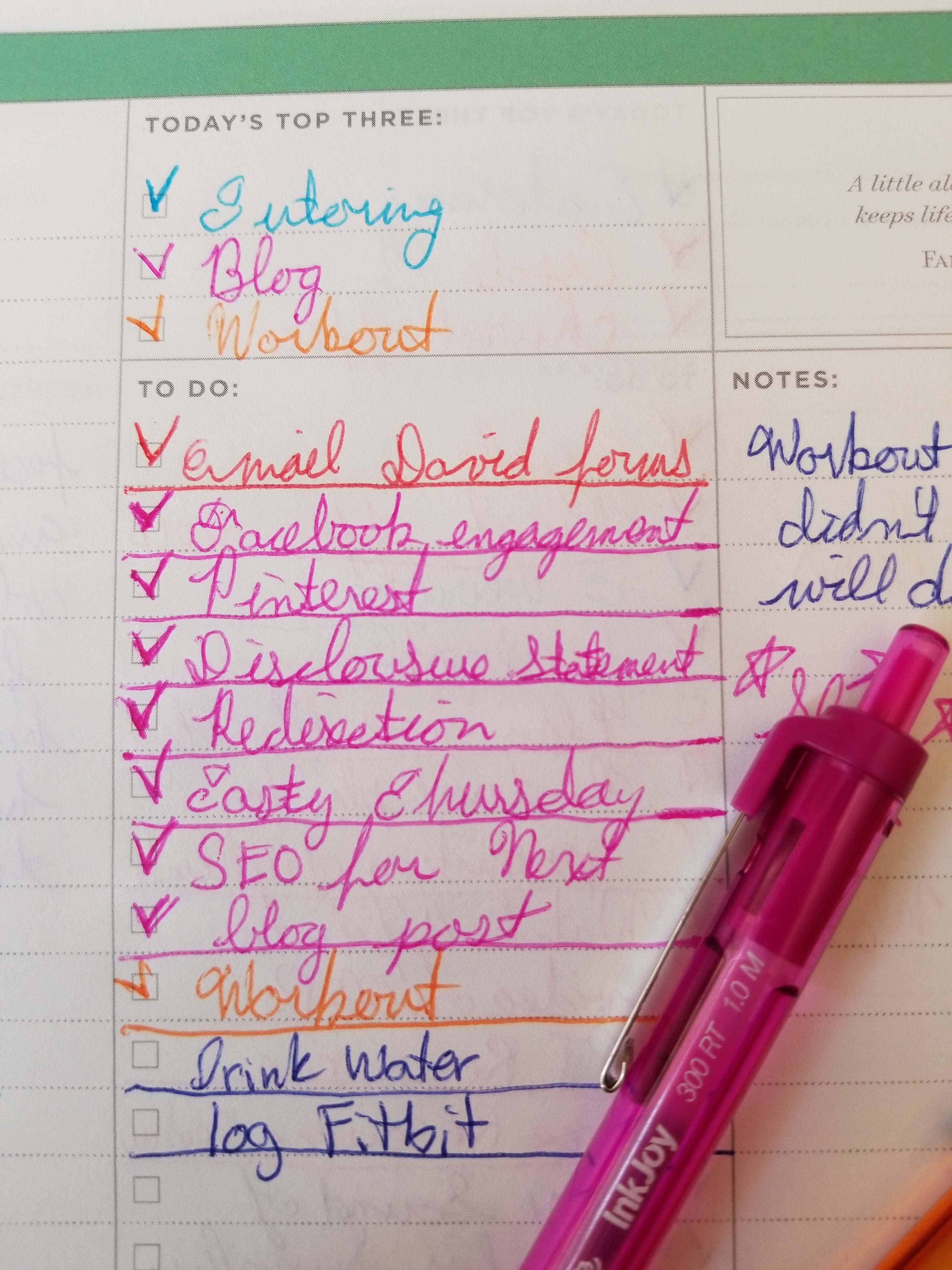 to-do-list for an organized life