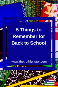 things to remember for back to school